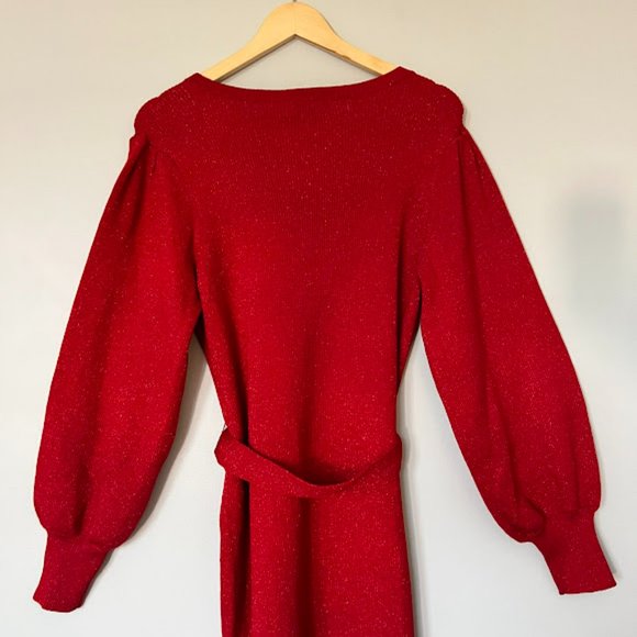 Dresses & Skirts - Metallic Tie-Waist Sweater Dress